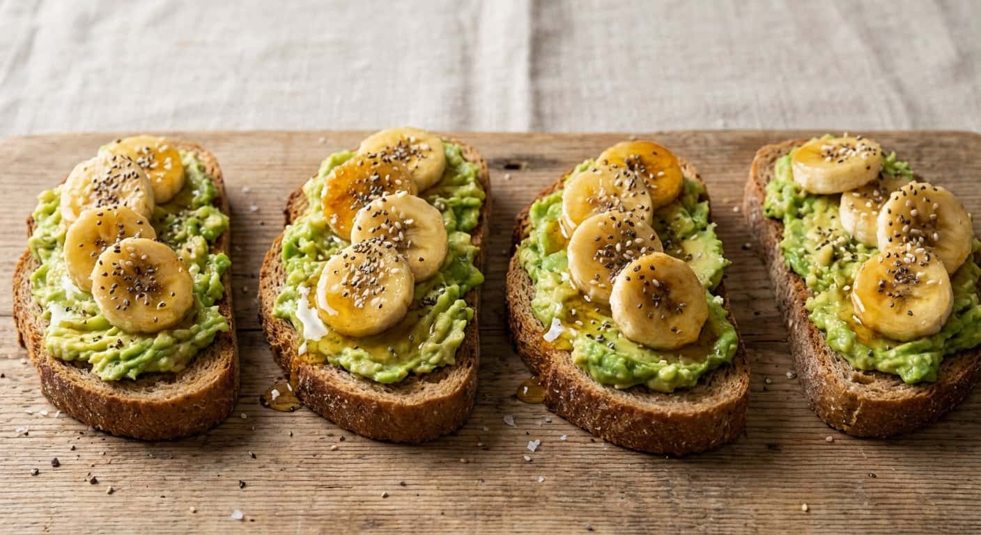 Tostada de Aguacate con Plátano