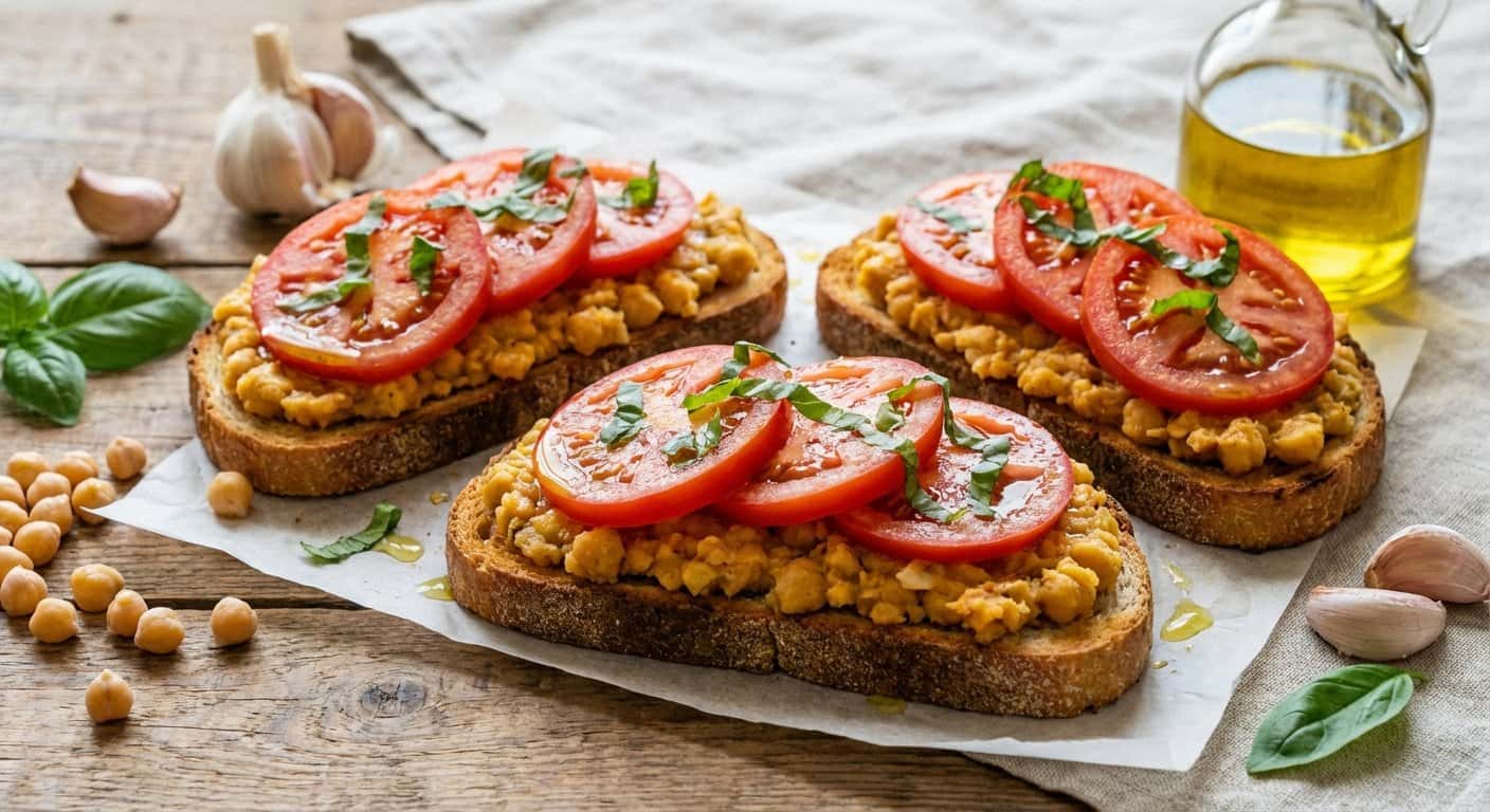 Tostada de Garbanzos con Tomate