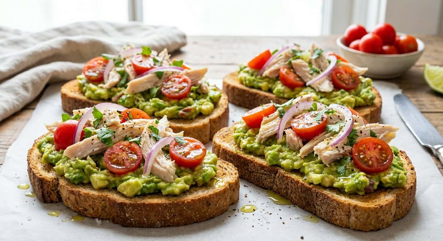 Tostada de Pollo con Aguacate