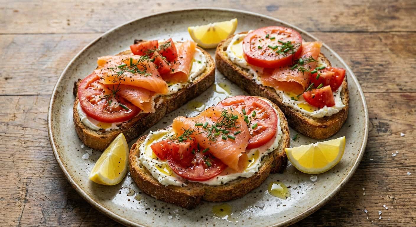 Tostada de Salmón con Tomate