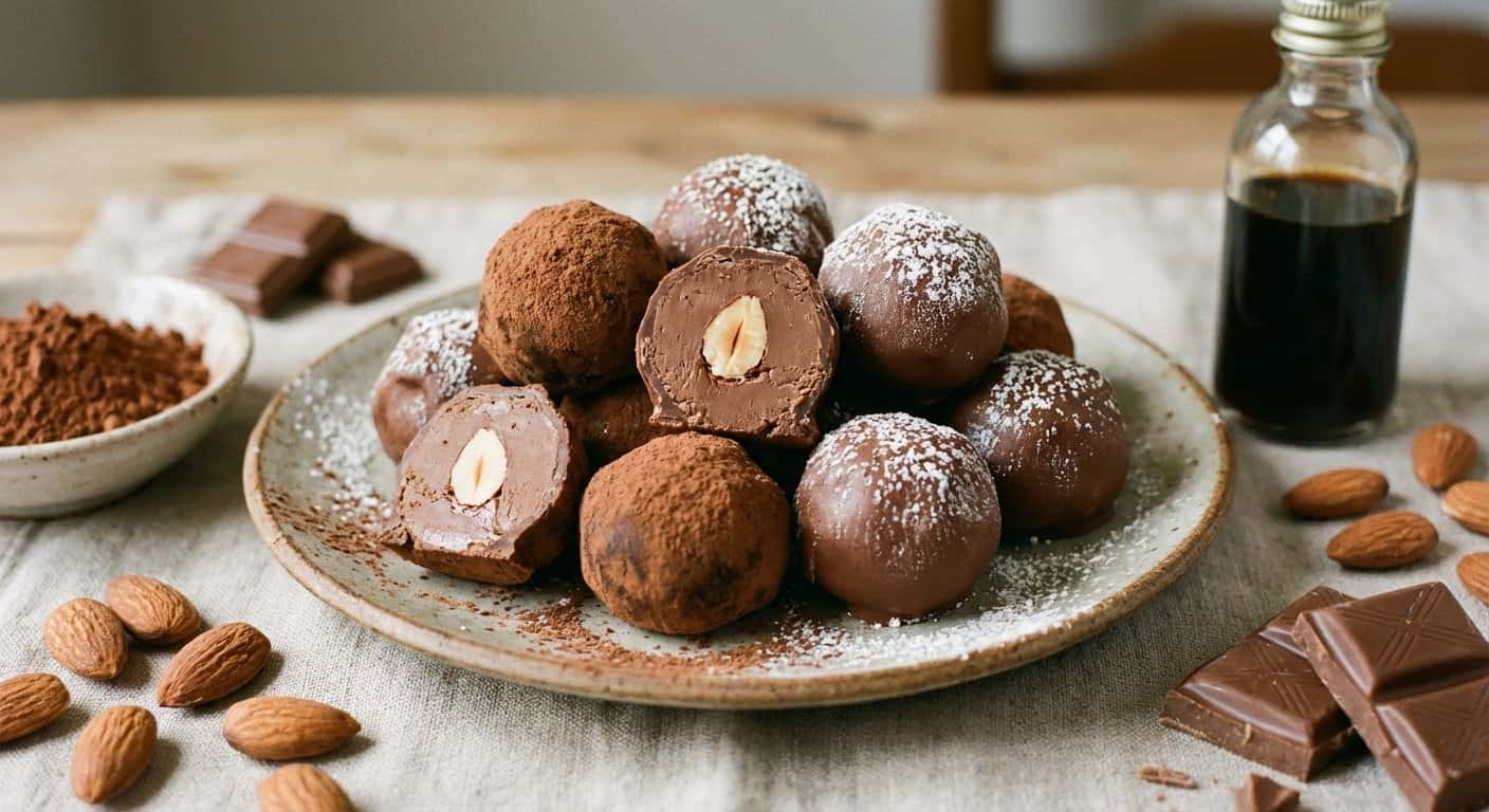 Trufas de Chocolate con Leche y Almendra