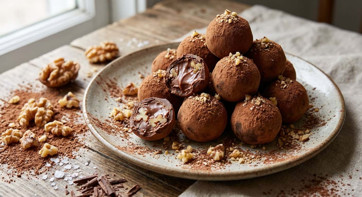 Trufas de Chocolate con Leche y Nuez