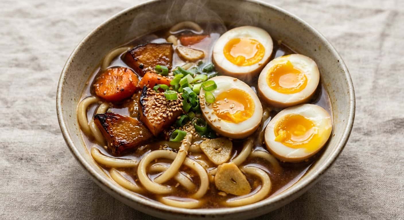 Udon Ramen con Calabaza y Zanahoria