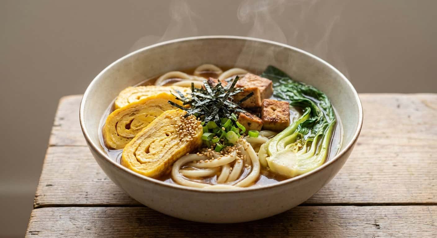 Udon Tamagoyaki con Tofu y Pak Choi