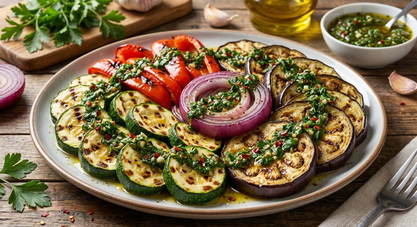 Verduras a la plancha con chimichurri