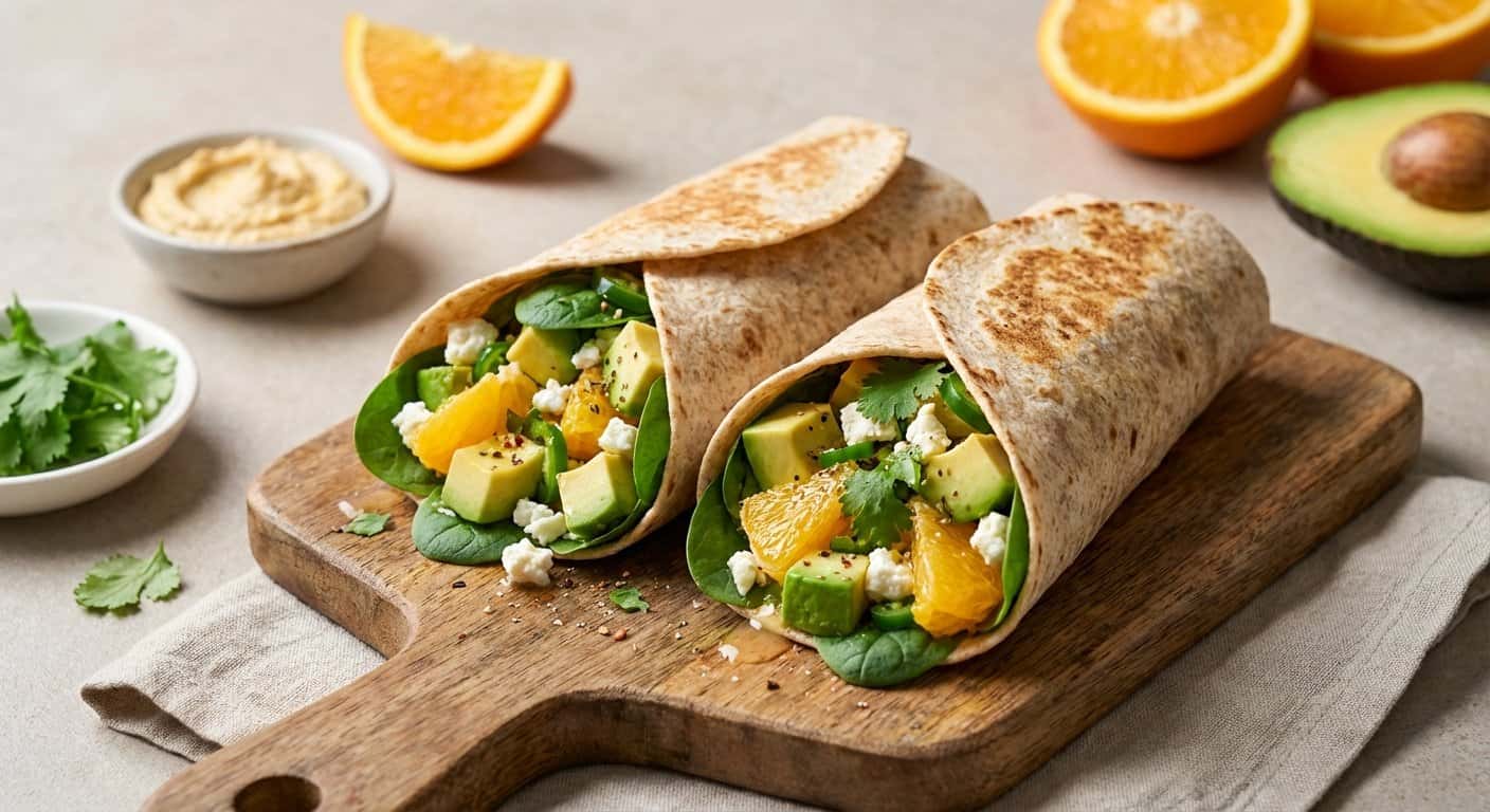 Wrap de Aguacate y Naranja