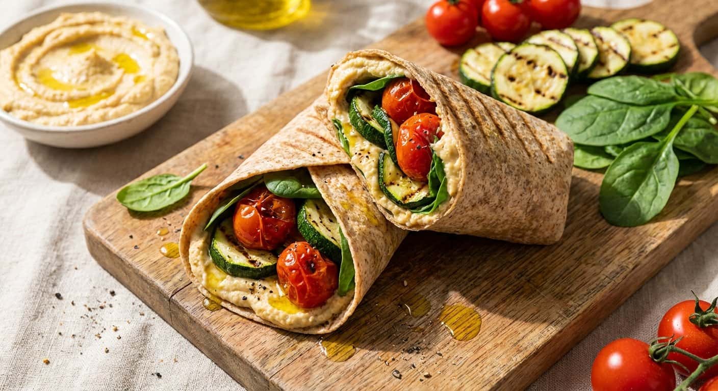 Wrap de Hummus con Calabacín