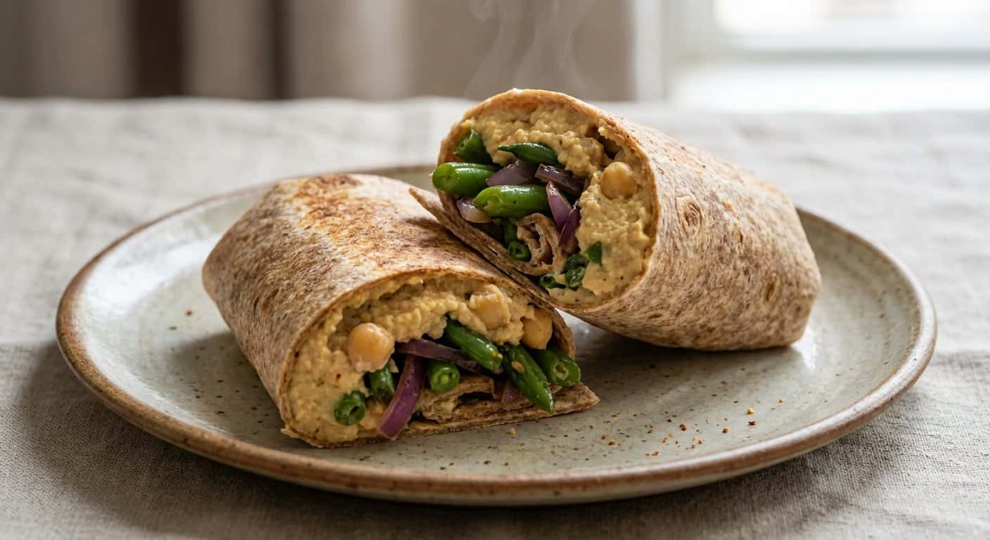 Wrap de Hummus con Judías Verdes