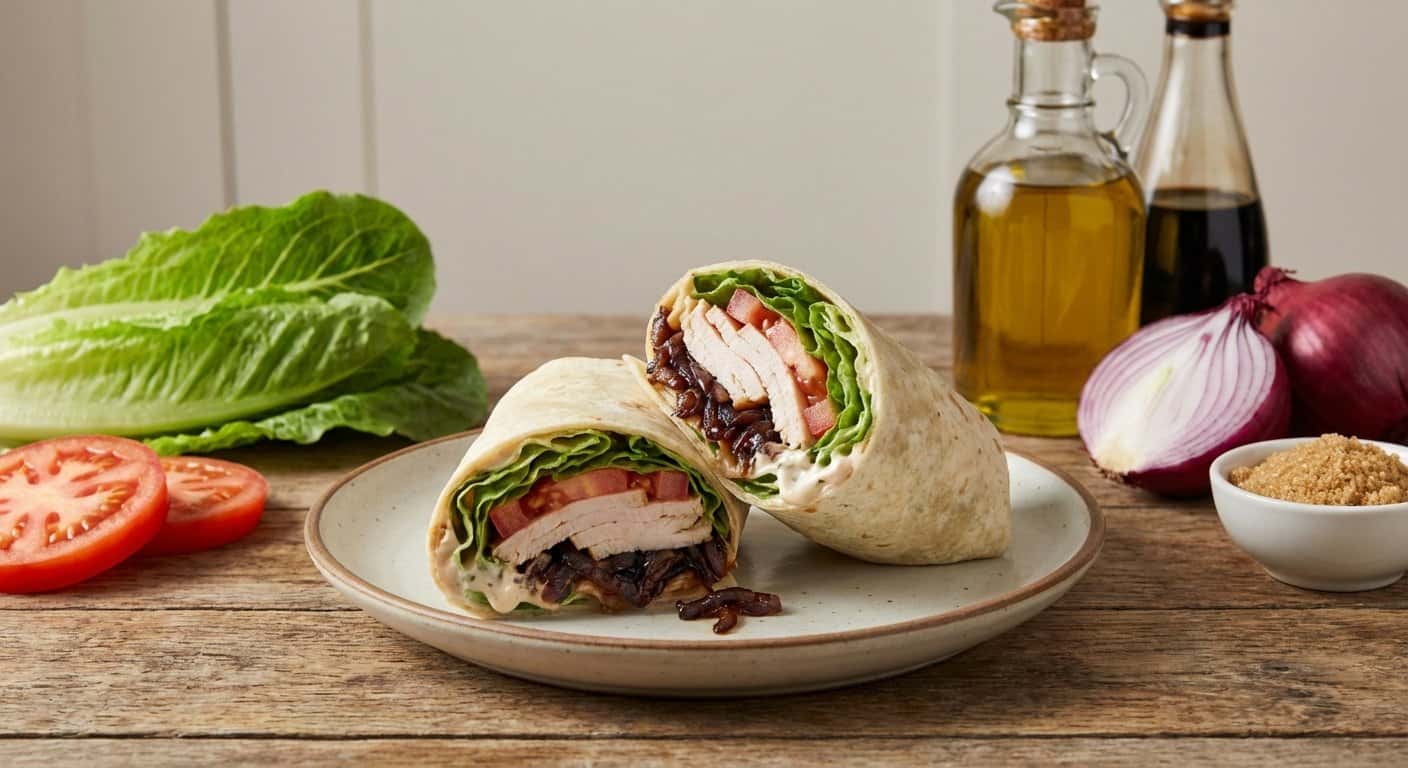 Wrap de Pavo con Cebolla Caramelizada