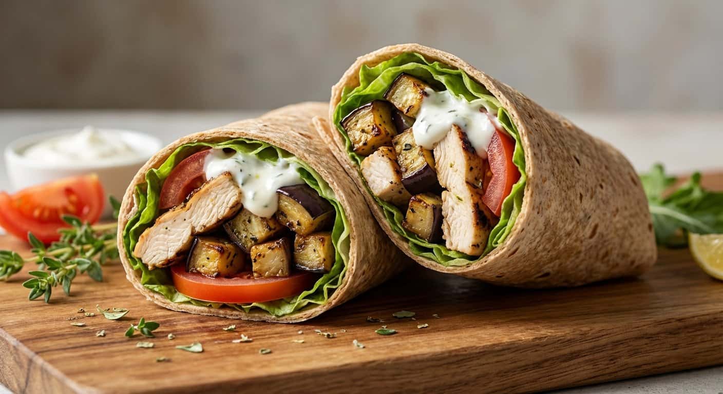 Wrap de Pollo con Berenjena