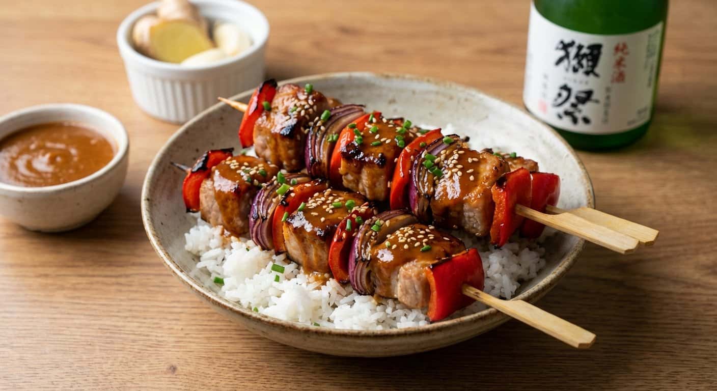 Yakitori de Cerdo con Salsa de Miso