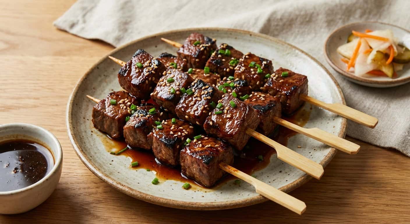 Yakitori de Ternera con Salsa de Soja