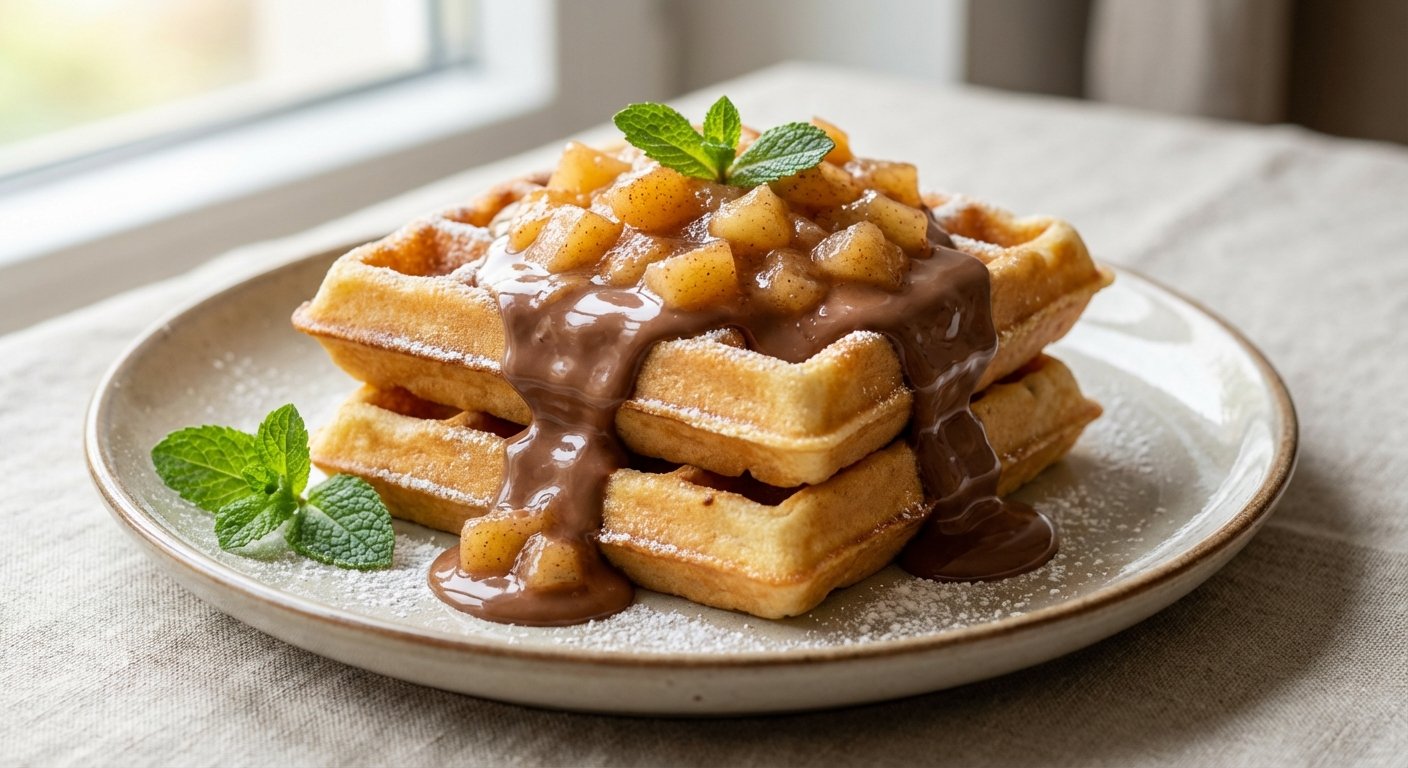 Api Manaza Gofres con manzana y chocolate con leche | En mi cocina