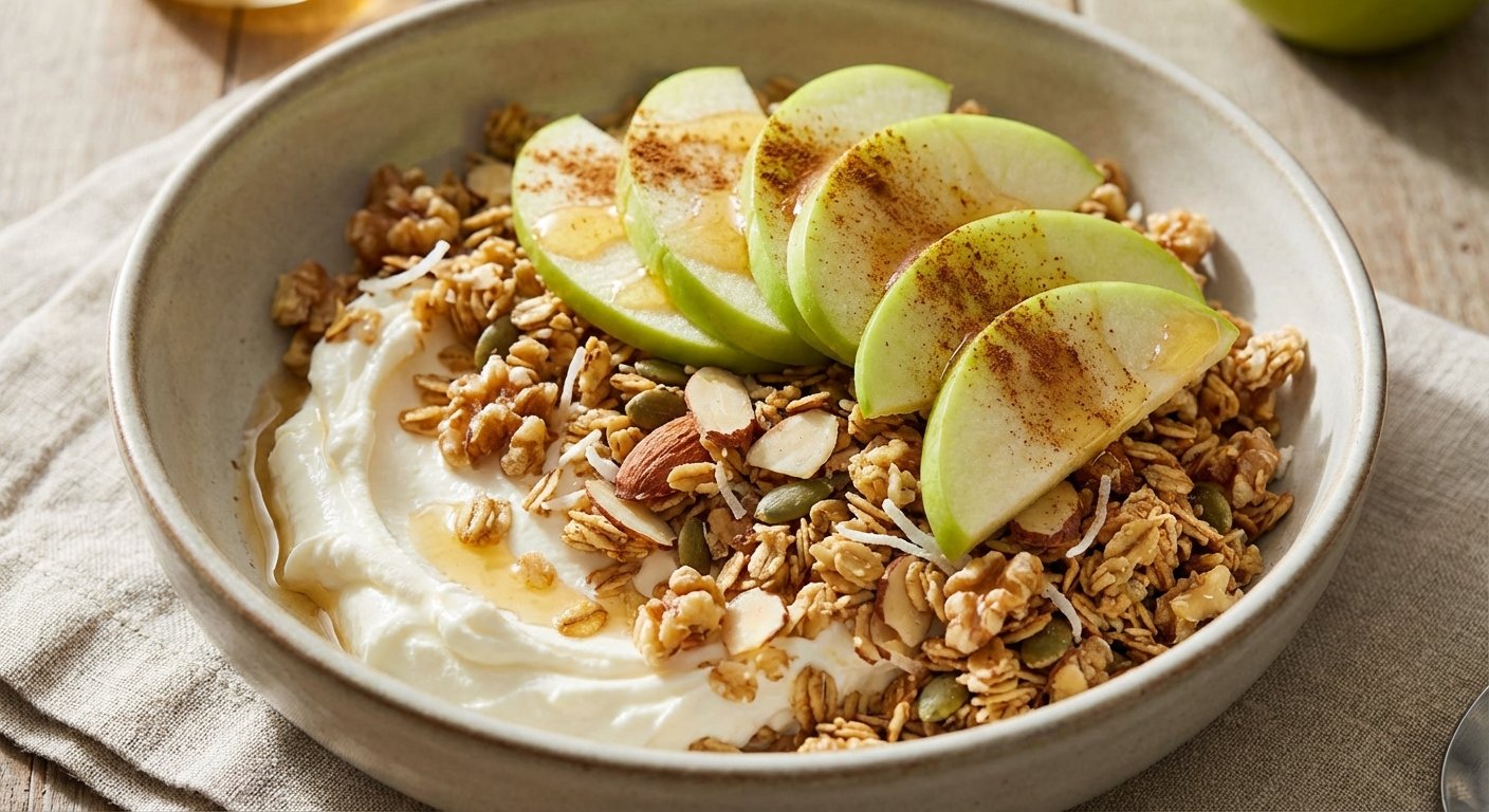 Api Manaza Granola Casera con Queso Crema y Manzana | En mi cocina