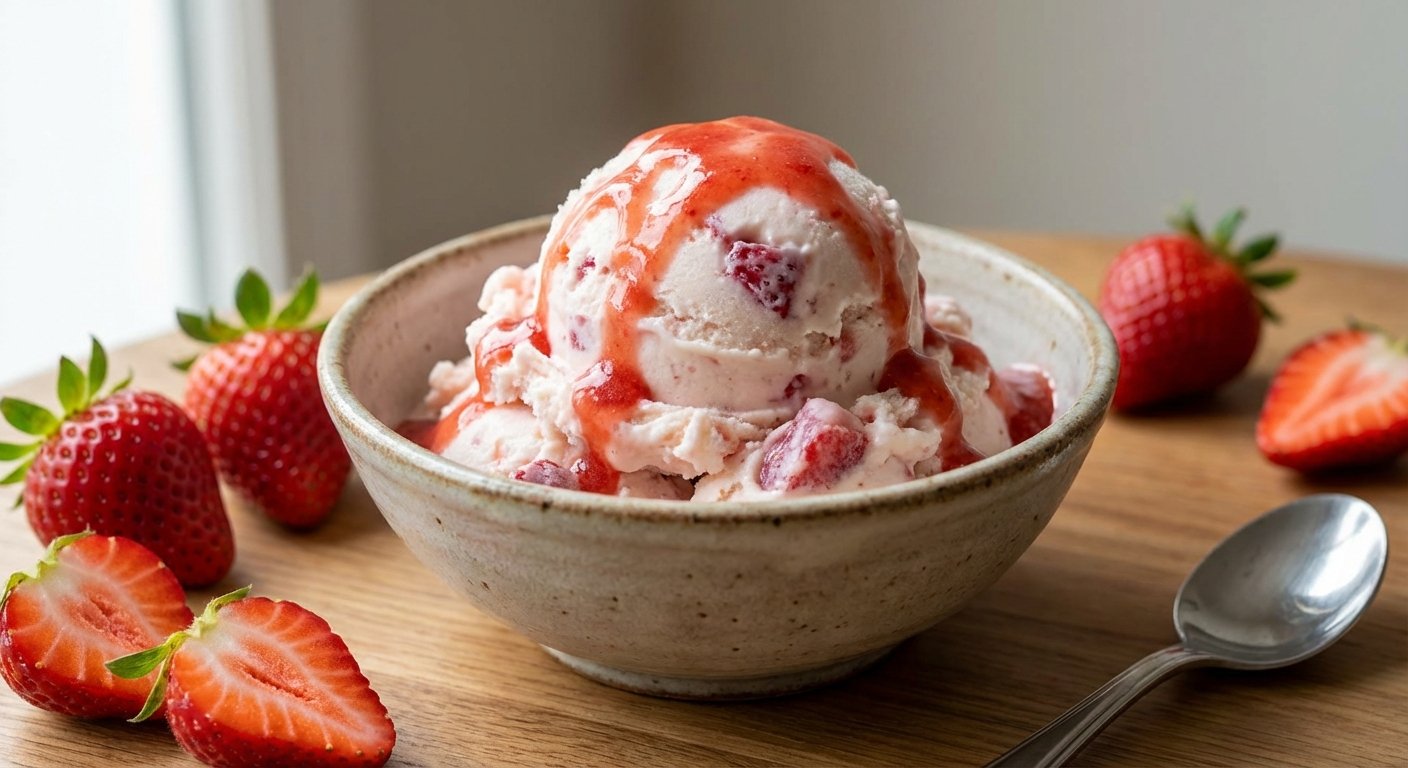 Helado de Fresa Casero | En mi cocina