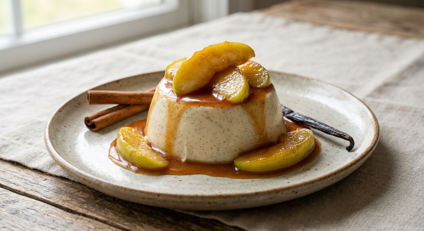 Api Manaza Panna Cotta de Canela con Manzana Caramelizada | En mi cocina