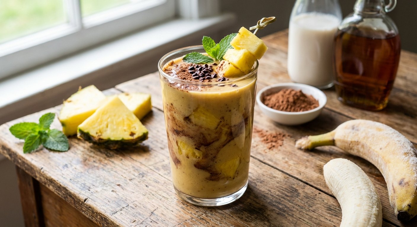 Smoothie de Piña con Cacao | En mi cocina