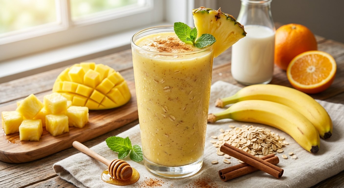 Smoothie Tropical de Piña con Avena | En mi cocina